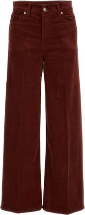 Frame Denim Le Slim Palazzo Corduroy Pants - Trousers - Mujer - Rojo - W26