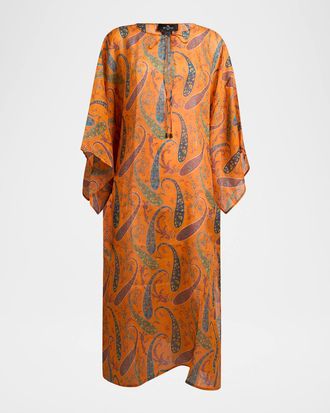 Etro Paisley Maxi Caftan Coverup