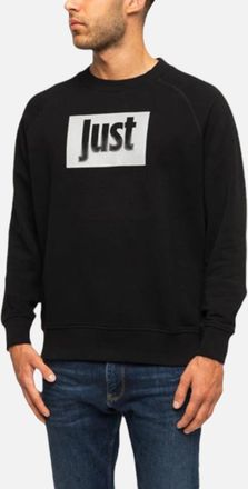 Just Cavalli Mens JUST CAVALLI S03GU0046 900 Mens Sweatshirt Printed Ribbed Casual Pullover Jumper - Black - Size: 36