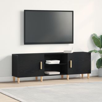 Berkfield Home TV Stand - Black Oak, 150x30x50 cm, Made of Engineered Wood | Size: 150 x 30 x 50 cm