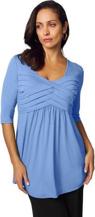 Jessica London Stretch Knit Pleated Tunic in French Blue at Nordstrom, Size 32