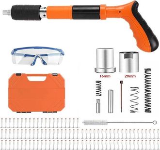 Trade Shop Trade Shop - Mini Pistola Sparachiodi Manuale Con 10 Chiodi Portatile Silenziatore Regolabile