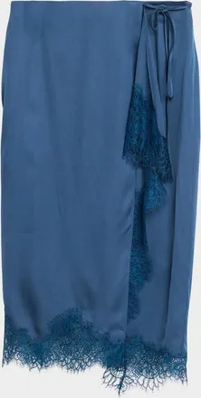 A.L.C. Bree Lace-Trim Satin Midi Skirt