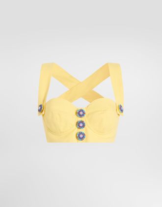 Dolce & Gabbana Cotton Top - Woman Shirts And Tops Yellow 36