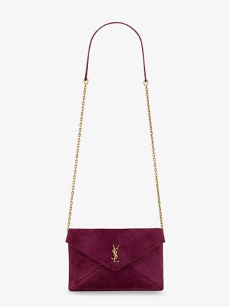 Saint Laurent Borsa a tracolla in suede con logo Cassandre in metallo - SAINT LAURENT - gender_Woman