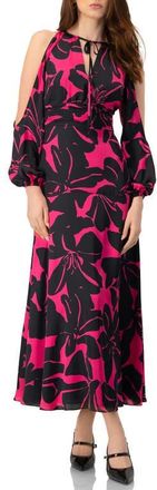 Ivonne Off-Shoulder Long Sleeve Maxi Dress in Fuchsia at Nordstrom, Size 12