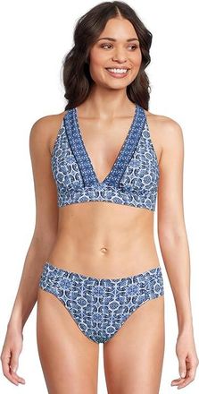 Tommy Bahama Terrazzo Tile Reversible X- Back Top Womens Swimwear Palace Blue Rev : XL (US 16), Nylon/Spandex