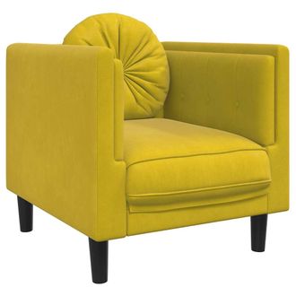 vidaXL Vidaxl - Poltrona Con Cuscino Giallo In Velluto