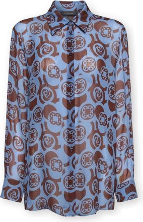 Elena Miro Printed Viscose Shirt - Dames - Overhemden - Veelkleurig - L - Overhemden
