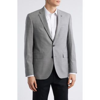 AllSaints Ross Slim Fit Grey Mélange Stretch Wool Sport Coat at Nordstrom Rack, Size 46 Regular
