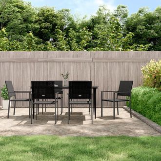 vidaXL Juego De Comedor Para Jard&iacute;n 7 Piezas Rat&aacute;n Sint&eacute;tico Y Acero Vidaxl