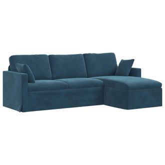 vidaXL Sof&aacute; Azul 228 X 134 X 80 Cm Terciopelo Vidaxl