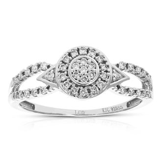 Vir Jewels 1/5 cttw Lab Grown Diamond Ring in Sterling Silver For Women