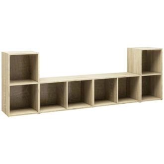 vidaXL Vidaxl - Muebles De Sal&oacute;n 4 Pzas Madera Ingenier&iacute;a Roble Sonoma