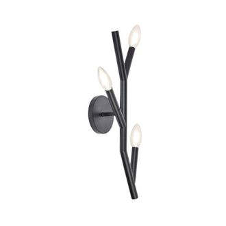 Dainolite 3 Light Incandescent Wall Satin Chrome Matte Black