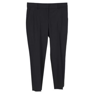 Theory Straight-Leg Trousers in Black Linen