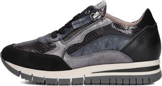 DL Sport Zwarte Lage Damessneakers - Dames - Sneakers - Zwart - 40 EU - Leer - Schoenen