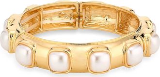 Cara Faux Pearl Stretch Bracelet in Gold/Ivory at Nordstrom Rack