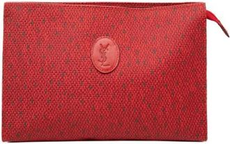 Saint Laurent Pre-owned Clutches, female, Red, Size: ONE SIZE Pre-owned Canvas Clutch