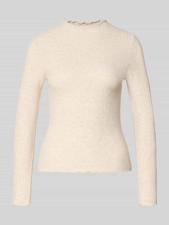 Only Slim Fit Langarmshirt mit Viskose-Anteil Modell EMMA in Sand, Gr&ouml;&szlig;e XL