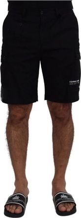 Dolce & Gabbana Elegante Main Line Zwarte Shorts - Heren - Korte Broeken - Zwart - M - Katoen - Korte Broeken