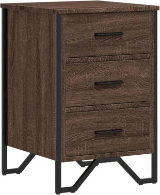 vidaXL Vidaxl - Mesita De Noche Madera De Ingenier&iacute;a Marr&oacute;n Roble 40x41x60 Cm