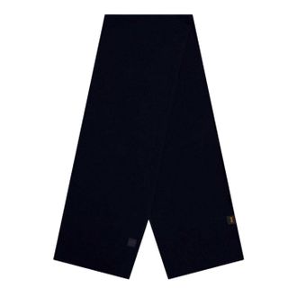 HUGO BOSS Gebreide sjaal met logo (Blauw gem&ecirc;leerd)