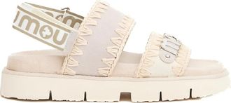 Mou Schoenen, Dames, Beige, 37 EU, Suède, Beige Suède en Canvas Sandalen