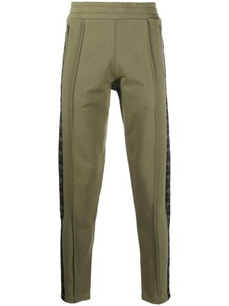 Moschino logo-print cotton track trousers - Green