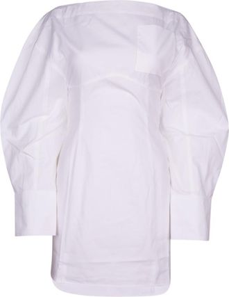 Jacquemus White Short Chemise Dress