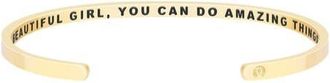 Mantra Beautiful Girl, You Can Do Amazing Things (within) bracelet in Yellow Gold at Nordstrom