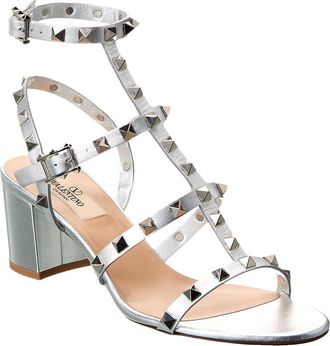 Valentino Rockstud Caged 60 Leather Ankle Strap Pump