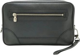 Louis Vuitton Pre-owned Clutch bag - Heren - Vintage Clutch - Zwart - ONE Size - Leer - Vintage