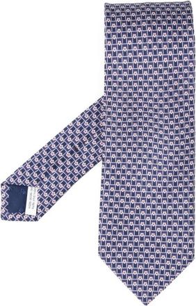 Ferragamo Torneo Stropdas - Heren - Stropdassen - Blauw - ONE Size - Accessoires