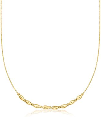 RS Pure by Ross-Simons 18kt Gold Vermeil Multi-Shaped Bead Necklace