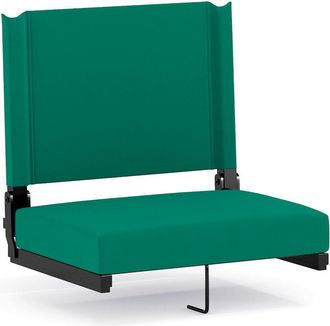 Flash Furniture Lightweight Stadium Chair with Handle, Ultra-Padded Seat, Hunter Green