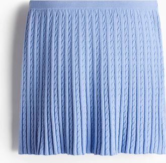H&M Jupe in Zopfstrick - Hellblau