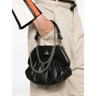 Vivienne Westwood Ruched Calf Leather Clutch - Black