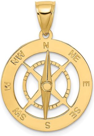 Diamond2Deal 10k Yellow Gold Nautical Compass Moveable Needle Charm