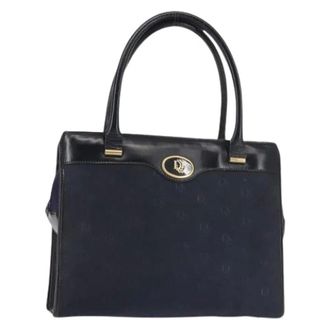 Dior Pre-owned Handbags, female, Blue, Size: ONE SIZE Pre-owned Honeycomb Canvas Hand Bag