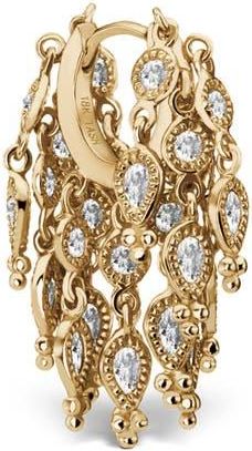 Maria Tash Diamond Tassel Eternity Hoop Earring in Yellow Gold at Nordstrom, Size 6.5