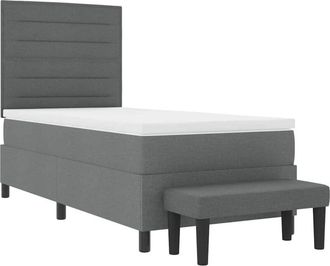 vidaXL Vidaxl Cama Tipo Box Spring Con Colch&oacute;n Gris Oscuro 80 X 200 Cm