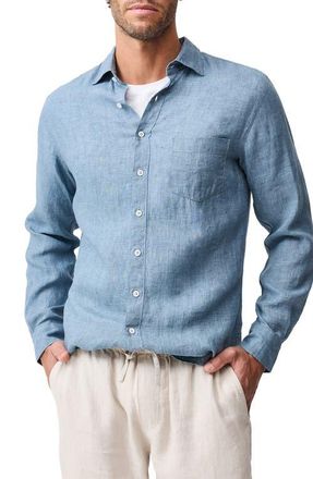 Rodd & Gunn Coromandel Button-Up Linen Shirt in Sea Stone at Nordstrom, Size Xx-Large