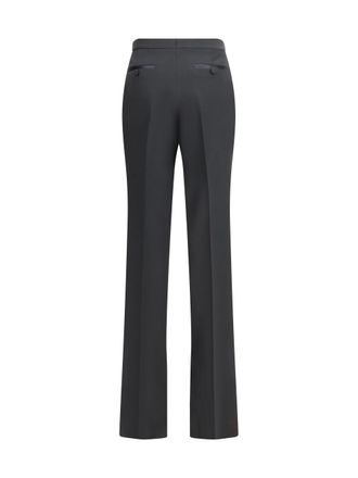 Tom Ford Womens Tailored Straight-Leg Trousers Black-Deep Blue Navy Fleece Wool Black/deep
