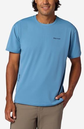 Marmot AirExchange SolarShield UPF Crewneck T-Shirt in Summer Storm at Nordstrom, Size Medium