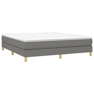 Berkfield Home Durable Box Spring Bed Frame Dark Grey 180x200 cm Super King Fabric