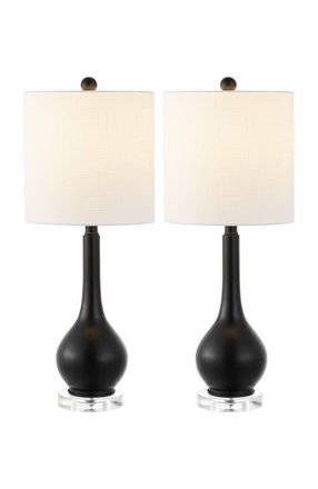 Jonathan Y Designs Dylan 25 Metal/Crystal Teardrop LED Table Lamp in Oil Rubbed Bronze at Nordstrom