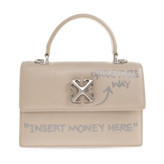 Off-white Handbags, female, Beige, Size: ONE SIZE Jitney 1.4 Top Handle Bag