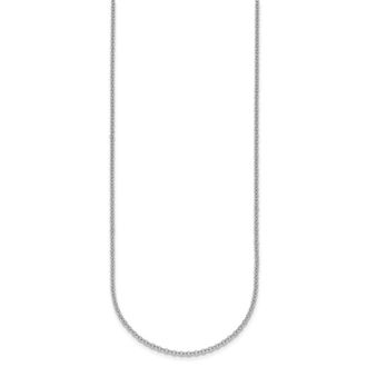 Diamond2Deal 14K White Gold Rhodium-plated Polished 2.0mm Solid Cable Chain Necklace