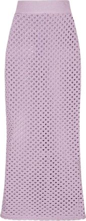 Dolce & Gabbana crochet-knit high-waist skirt - women - Viscose/Polyamide - 40 - Purple